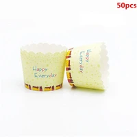 50pcs happy everyday muffin cupcake paper cup cupcake liner baking muffin box cup wedding party caissettes cupcake wrapper case