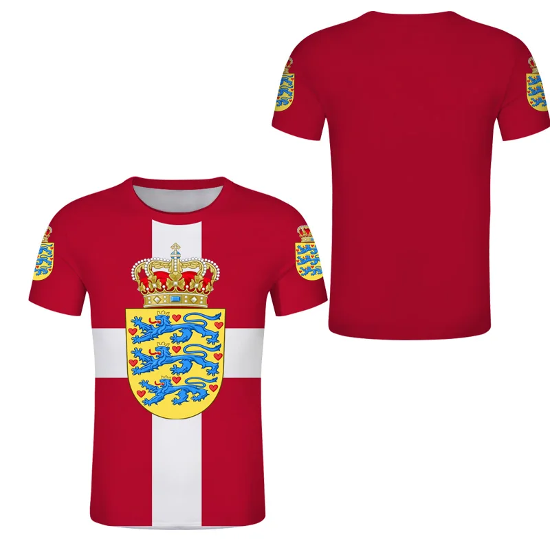 Свободная футболка на заказ с изображением национального флага даньской страны -