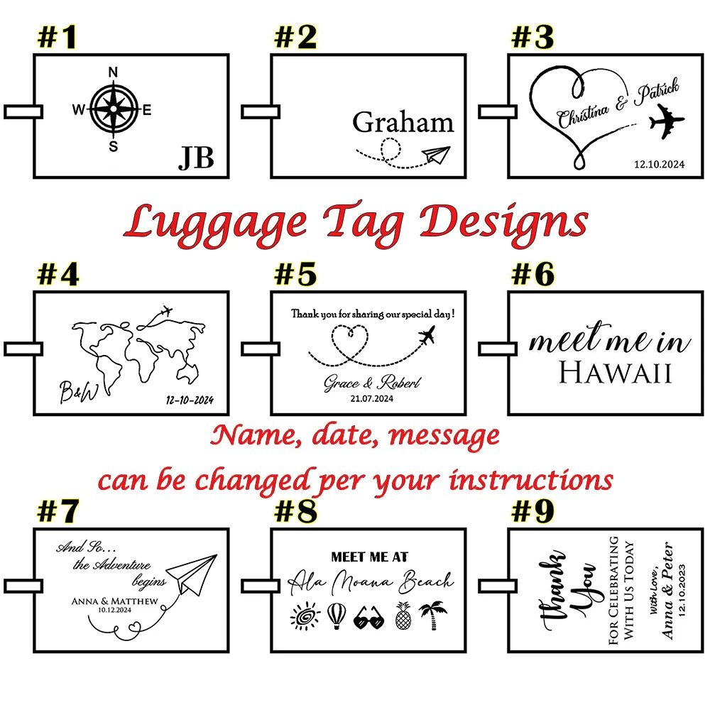 Персонализированная ярлык для багажа с монограммой пары бирки свадьбы