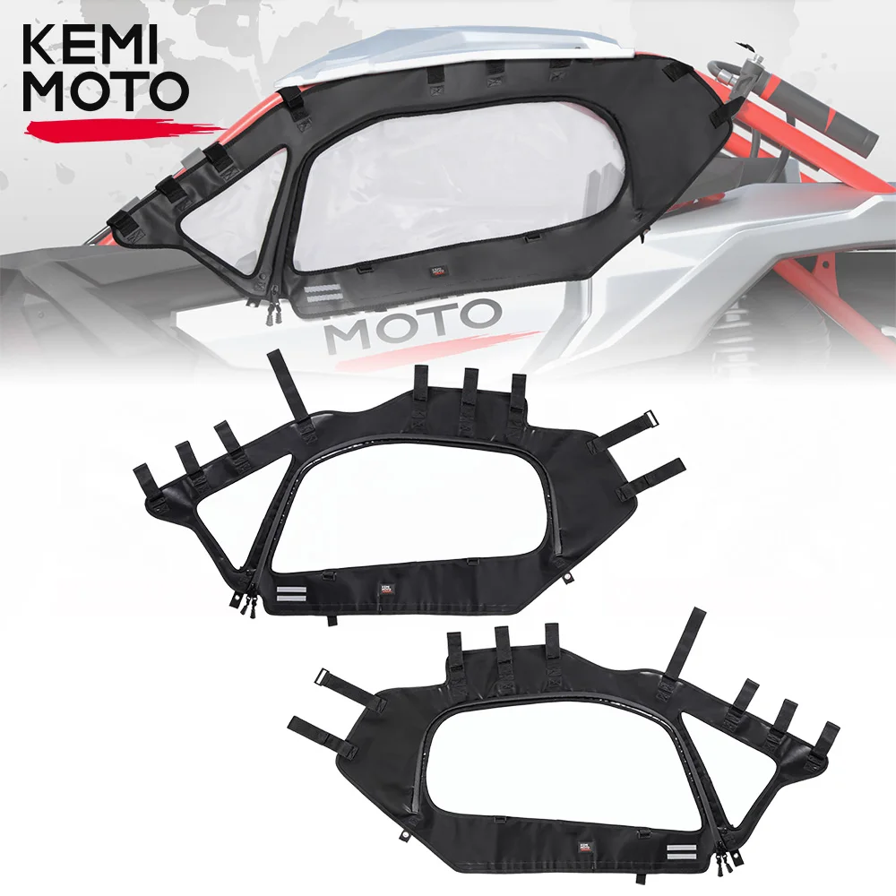 

KEMIMOTO UTV Soft Upper Door Set Kit Cab Doors top Enclosure Compatible with Can Am Maverick X3 2-seater 2017-2023 Top Door Skin