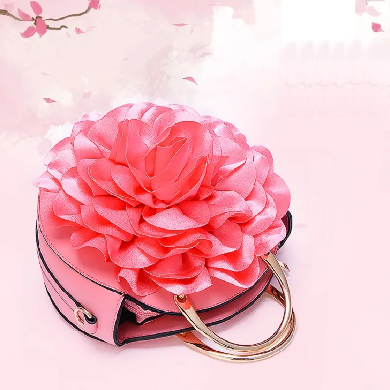 

Women's New Fashion Mini Handmade Silk Petals Big Flower Applique Bag Shoulder Bag Crossbody Bag Wedding Club Party Clutch Bag