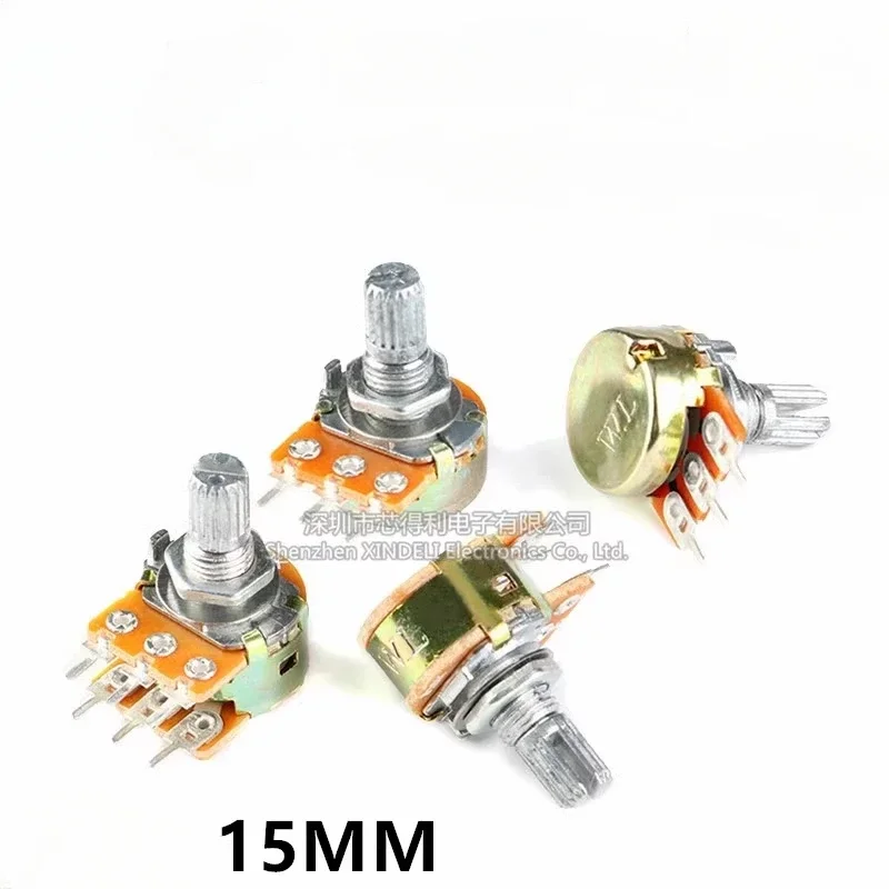 10 шт. 15 мм WH148 3-контактный 6-контактный B1K B2K B5K B10K B20K B50K B100K B250K B500K B1M Потенциометр 1K 2K
