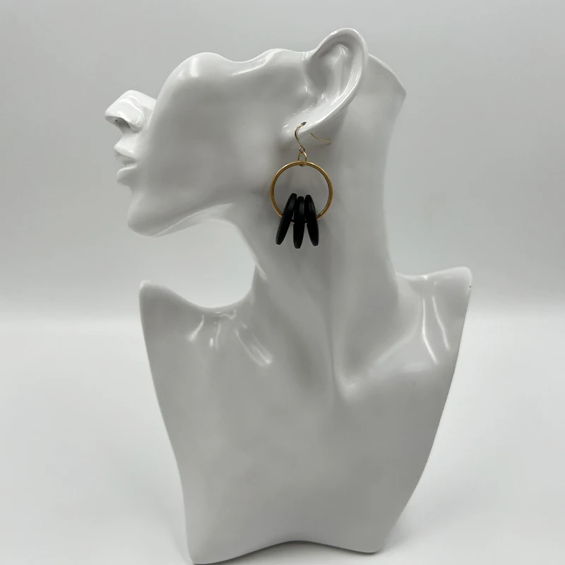 

Suekees Goth Drop Earings Fashion Jewelry Pendientes Vintage Earthy Boho Long Earring Metal&Wood Earrings For Women Accessories