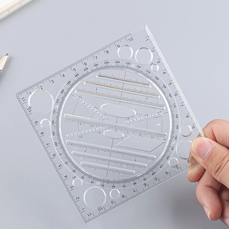 

Multifunctional Drawing Template Art Design Construction Architect Stereo Geometry Ellipse Drafting Scale Ruler Measuring Tool