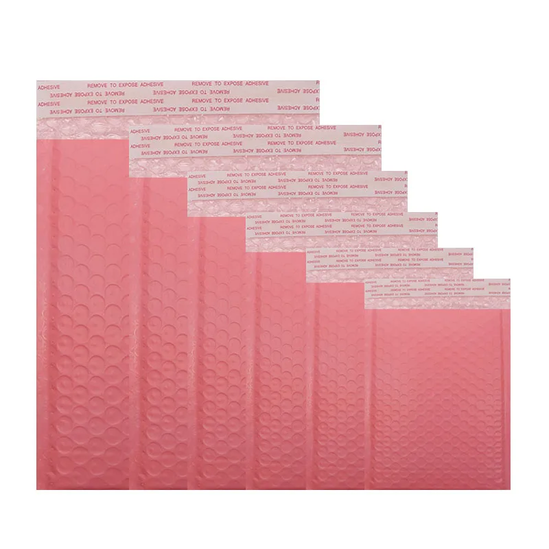 50PCS Bubble Mailers Padded Envelopes Lined Poly Mailer 6 Sizes Shockproof Mailer waterproof Mailer Self Seal Pink fast shipping
