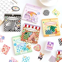 40 message checkerboard sticker pack retro diy hand account sticker mobile phone decoration ins material sticker toy kawaii gift