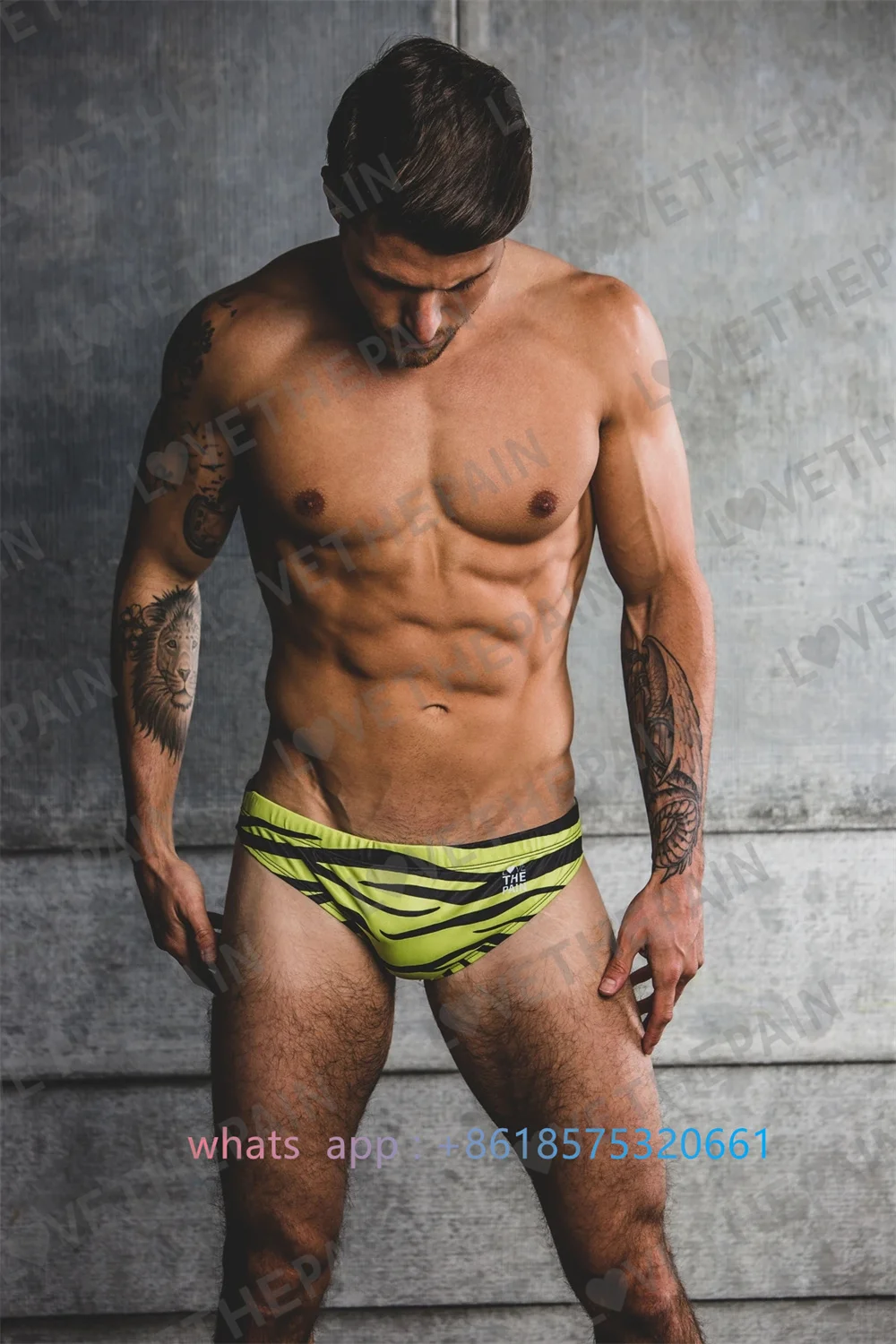 

Мужские плавки с надписью Love The Pain, купальная одежда, одежда для тренировок, женский купальник Kikko Maxlife