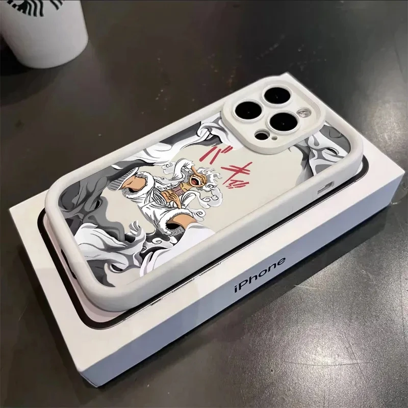 

Anime One Piece Nika Luffy Crayon Shin-Chan Drink Color Case for IPhone 11 12 13 14 15 Pro Max Plus Phone Cover Shell Toy Gift