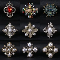 baroque high end vintage pearl brooch pin metal big brooches for women vintage pins clothes scarf clip jewelry