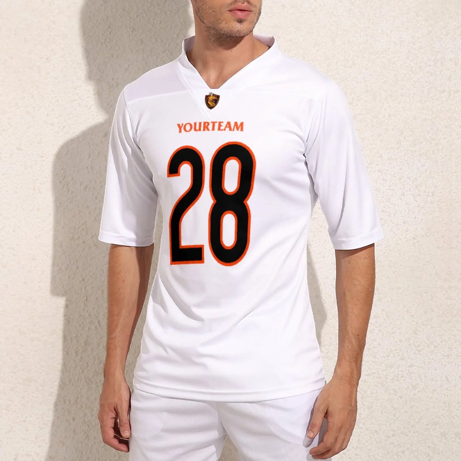 

Custom Cincinnati No 28 White Football Jerseys Men Vintage Rugby Jersey Sportswear Personalization Rugby Shirt