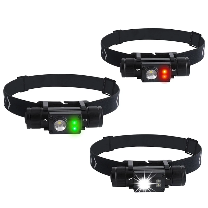 

HP 500 LED Head Light Lamp Powerful Waterproof Headlight Type-C Rechargeable 18650 Battery,Side Light