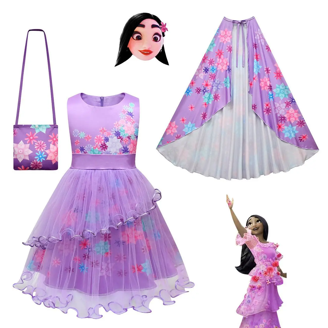 

Charm Encanto Toddler Girl Summer Cloghes New Design Flower Girl Dresses for Weddings Party Dress Cosplay Mirabell Madrid Suits