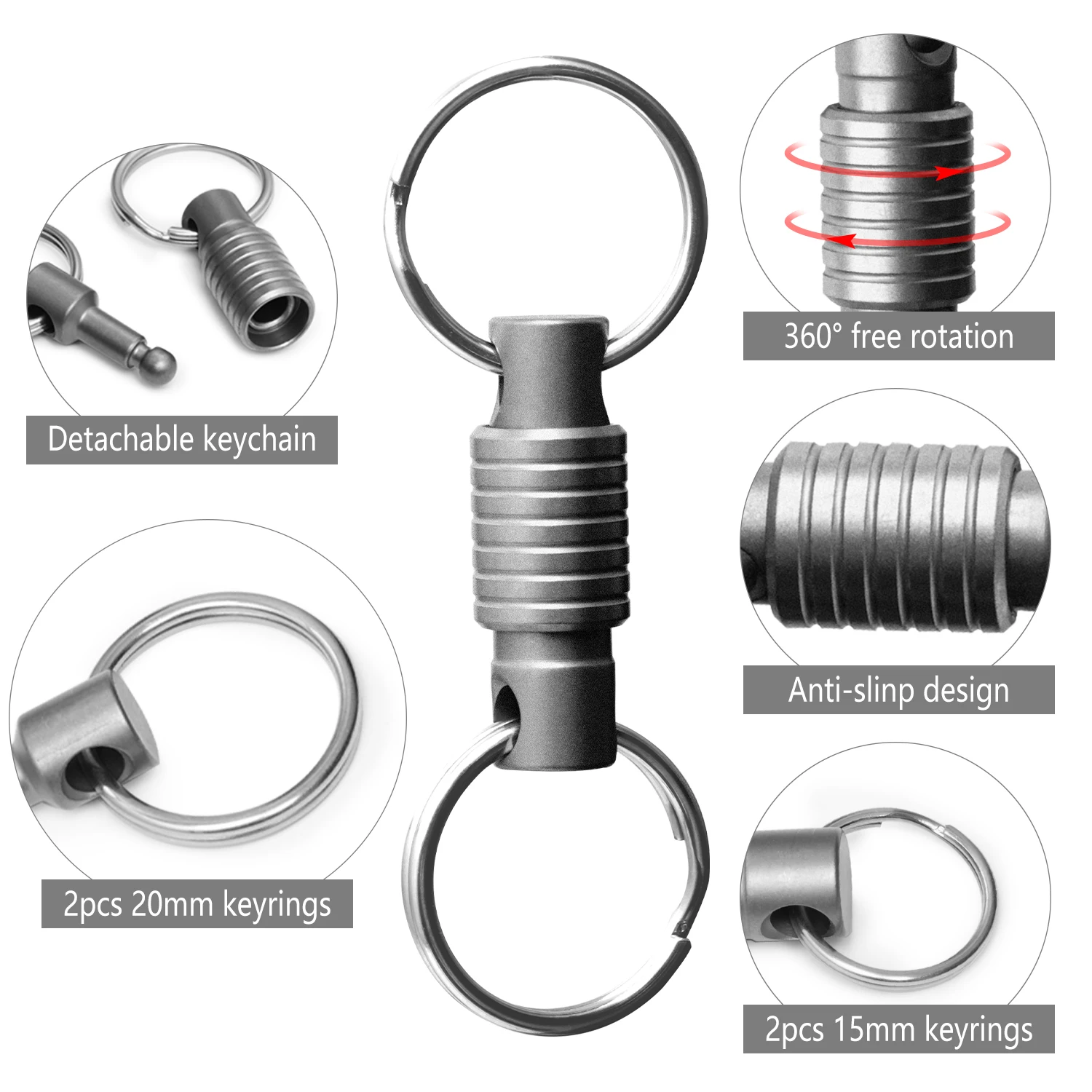 Брелок TIVIVA из титанового сплава быстроразъемная металлическая застежка с 4
