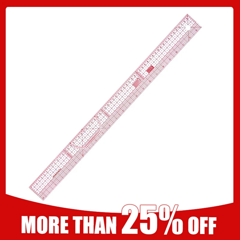 

Многофункциональная прозрачная линейка для рисования, 60 см