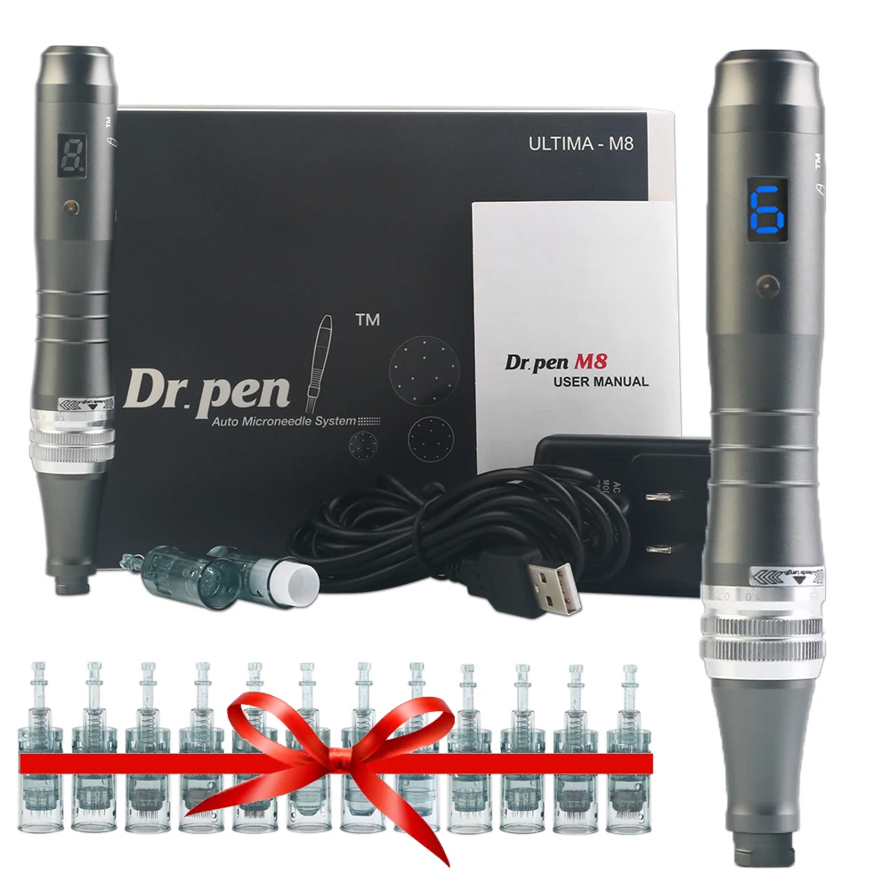 

Derma Pen Dr Pen M8 с 12 шт. фрикциона, устройство для распознавания лица, устройство для распознавания МТС, беспроводное устройство Dr Pen M8