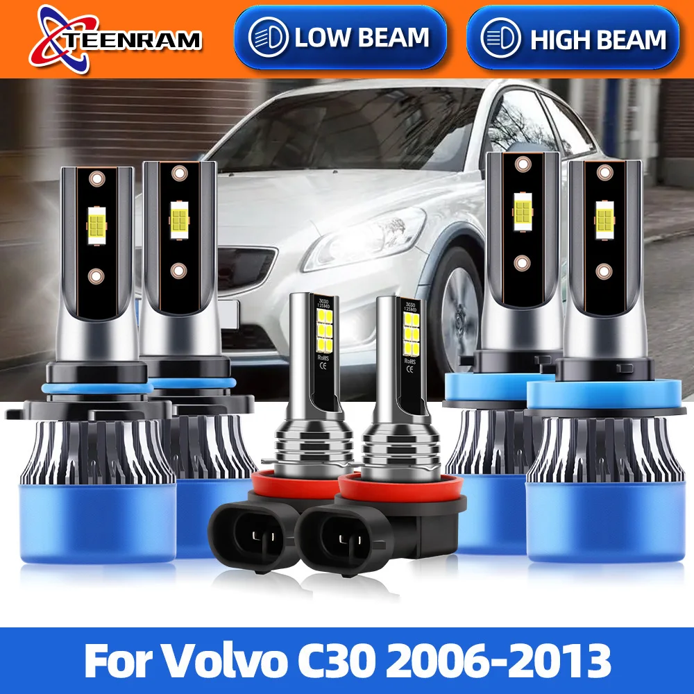 

H7 HB3 9005 Led Canbus Car Headlights Bulbs 20000LM 120W Turbo Lamp Fog Lights For Volvo C30 2006-2008 2009 2010 2011 2012 2013