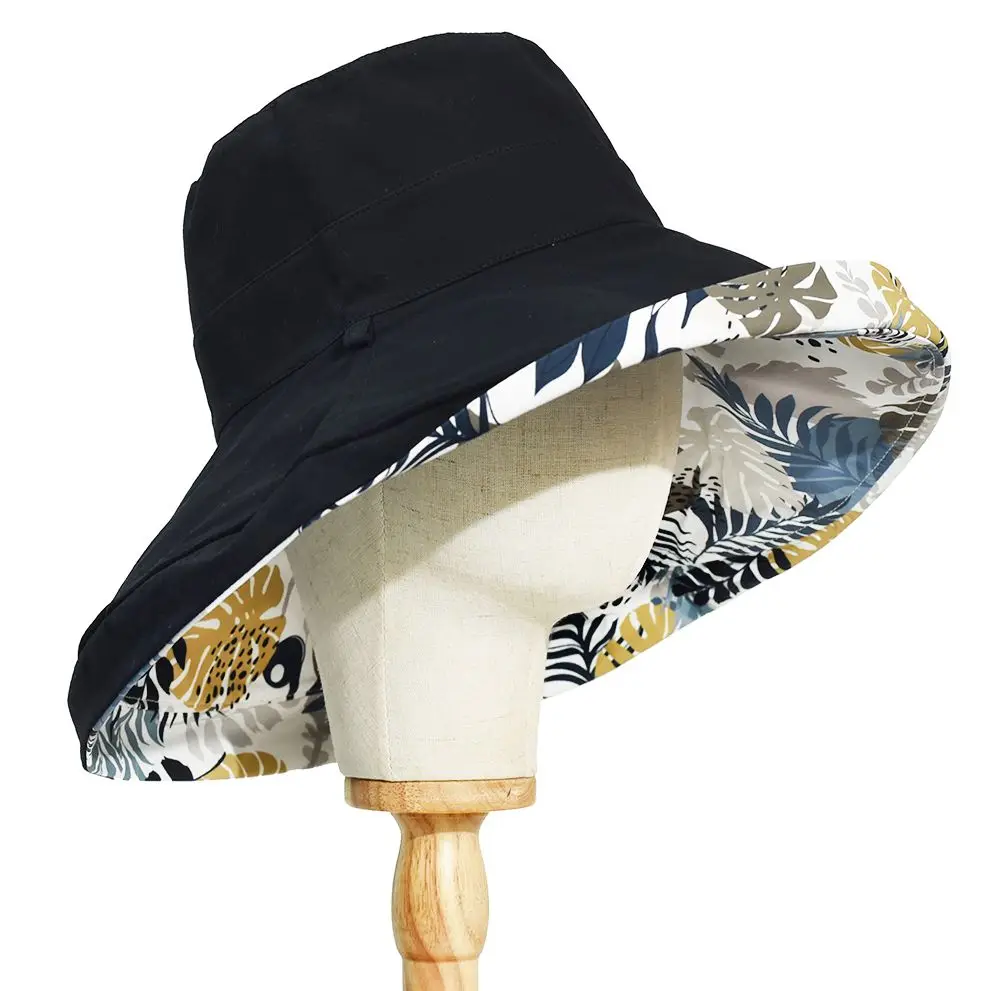 

Women's Hat 13cm Large Wide Brim Visor Sun Hat Double-Sided Fisherman Hat Bucket Hat Panamanian Women Four Seasons Fisherman Hat