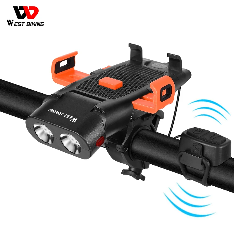 

Фонарь налобный велосипедный WEST BIKING регулируемый, 5 в 1, 4 режима