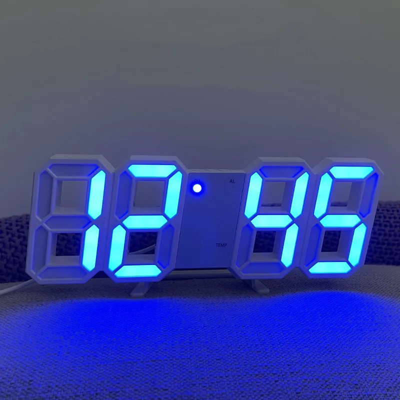 

3D светодиодный цифровые настенные часы с датой температуры 3 будильника ночной режим дисплей настольные часы 12/24 ч светящийся будильник для...