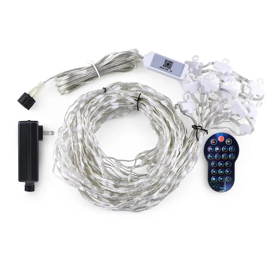 2X2/3X3M Smart App Curtain Light 400LED DIY Picture Text Led Display String Рождественский светильник для штор