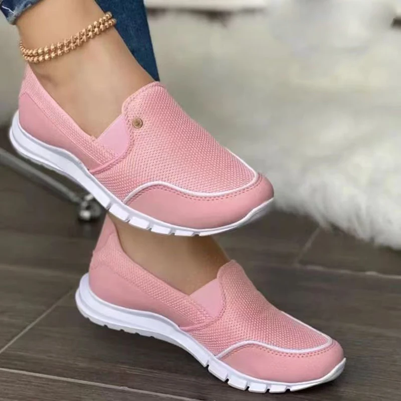 

Summer Women Flats Shoes Breathable Female Casual Sneakers Plus Size Sport Shoes Anti Slip Tennis Shoes