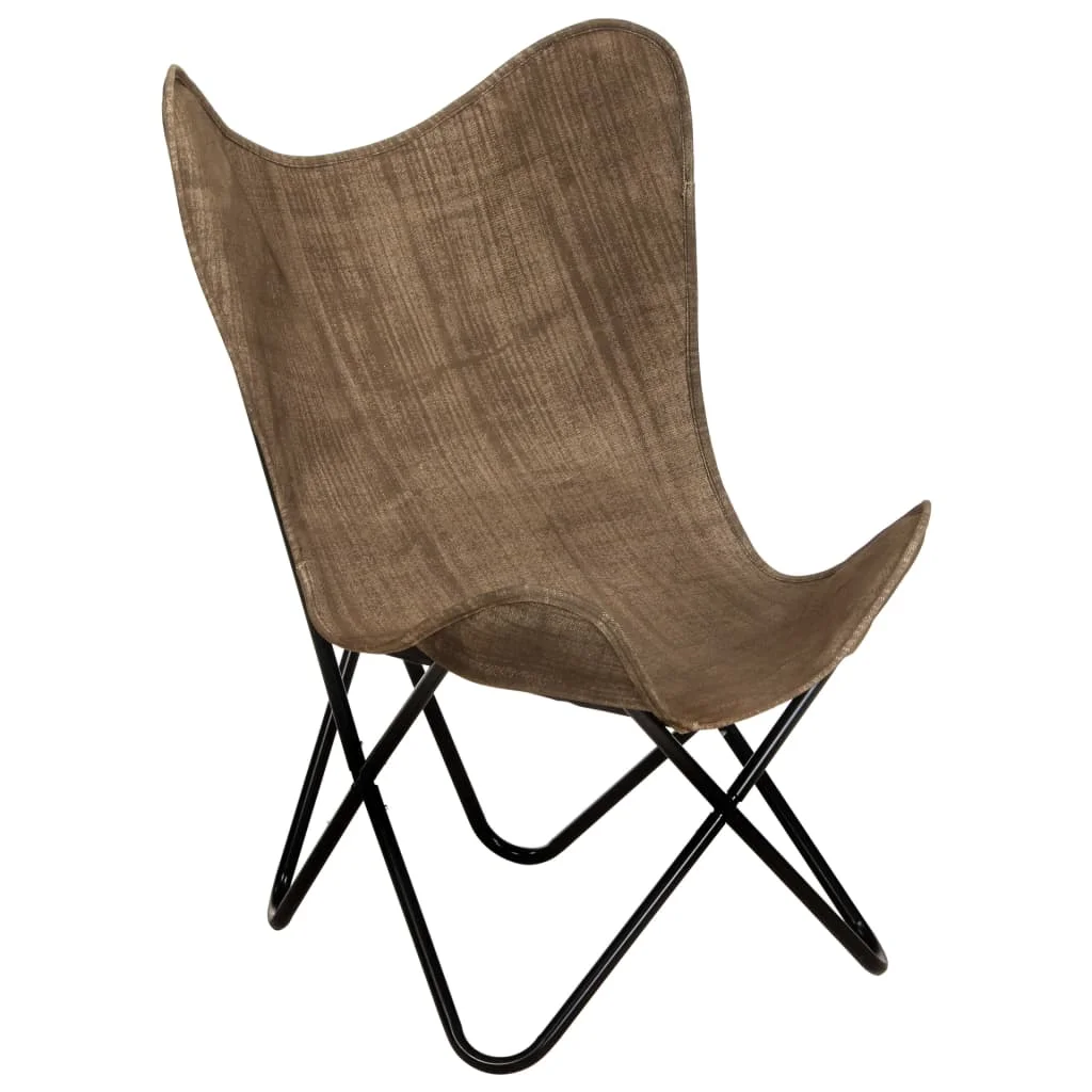 Zichtbaar bijvoeglijk naamwoord Keel vidaXL Butterfly Chair Taupe Canvas - AliExpress Furniture