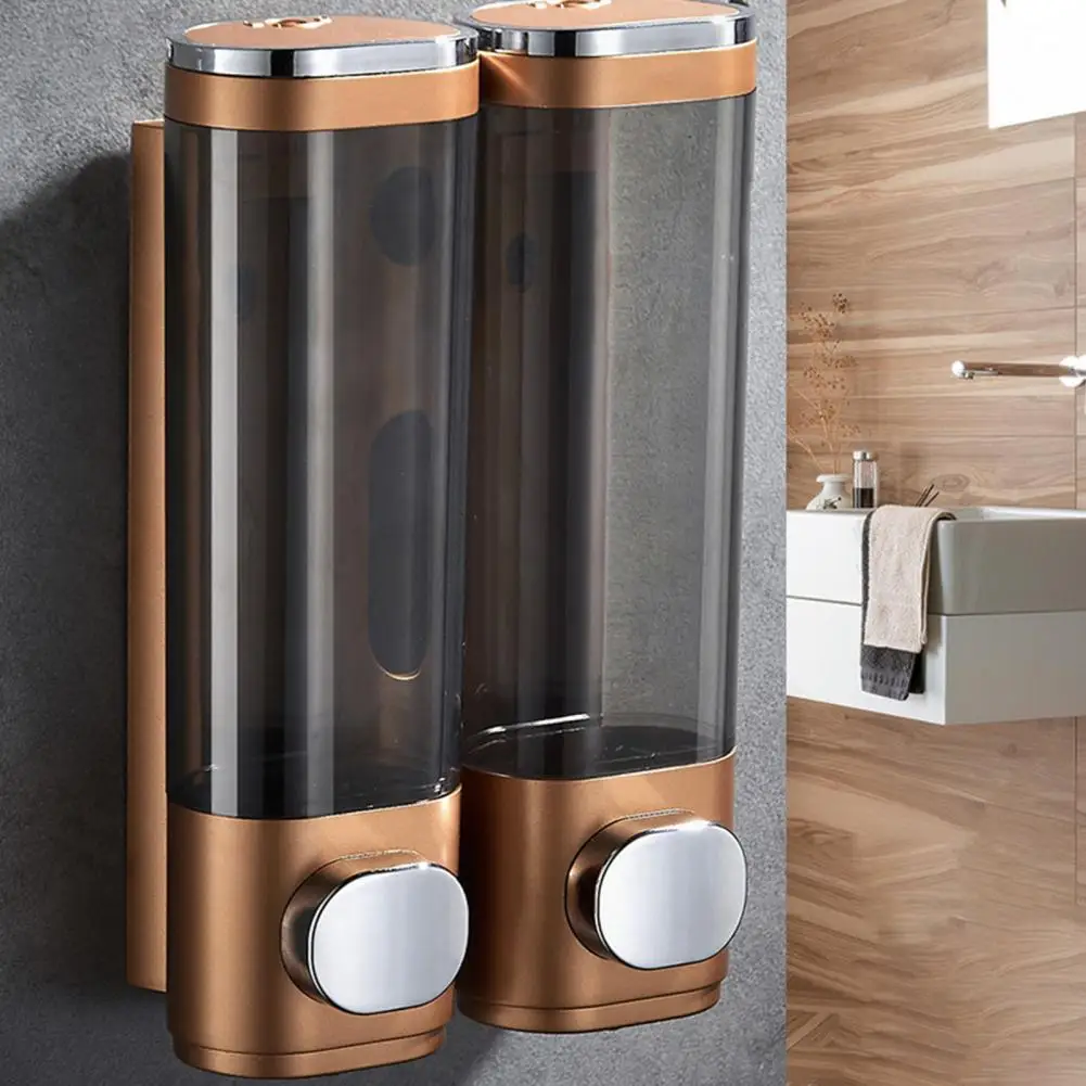 

300ml 600ml Soap Dispenser Manual Press Bottle No Punching Wall-mounted Durable Lightweight Long Lasting Strong Pump Transparent