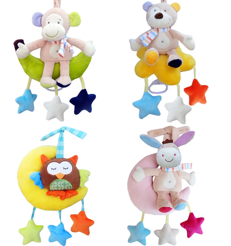 

Baby baby bedbell 0-1 years Clockwork music pull bell plush stroller pendant 3-12 months toys