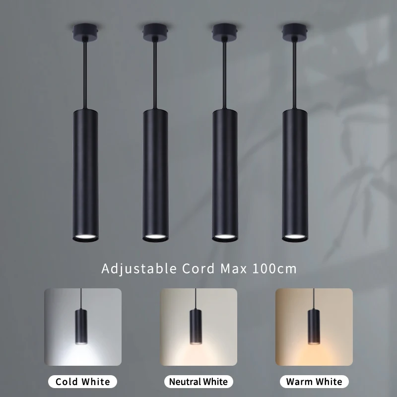 

Подвесной светодиодный светильник для комнаты, металл, регулируемая длина, 10Вт/15Вт