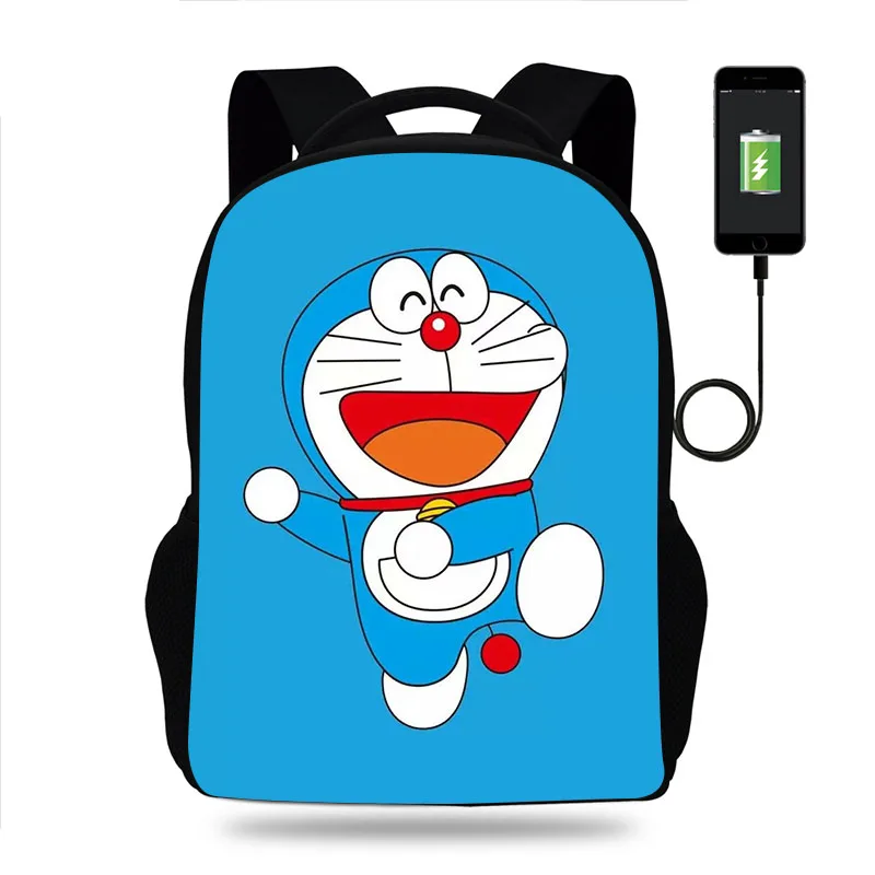 Mochila de dibujos animados de Doraemon para niños y niñas, morral escolar...