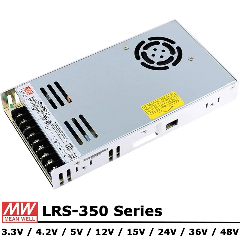 

Mean Well LRS-350 Series 350W 3.3V 4.2V 5V 12V 15V 24V 36V 48V Single Output Switching Enclosed Type Power Supply Unit