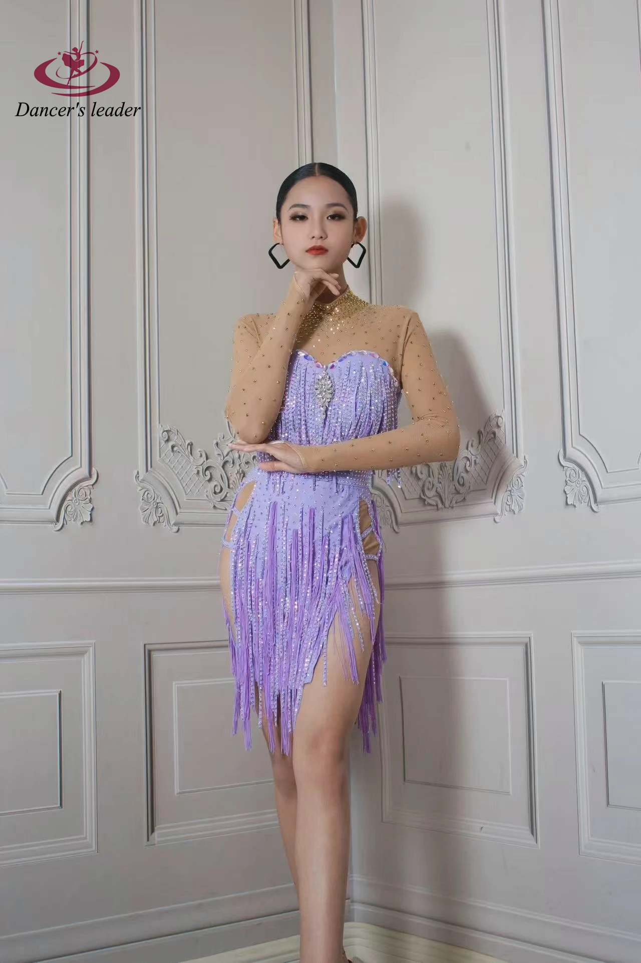 Женское высококачественное платье для соревнований по латинским танцам