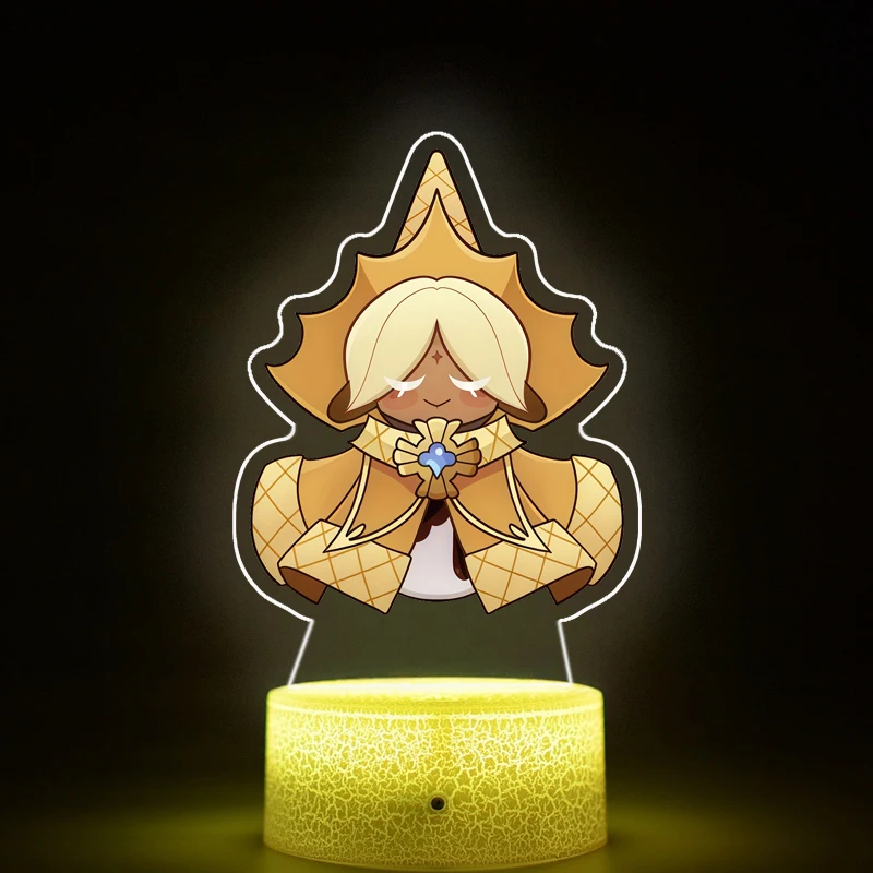 Фото Акриловый ночник с аниме-персонажами Cookie Run: Kingdom для спальни, настольная подставка, атмосферный декор, креативная фигурка, подарок №2