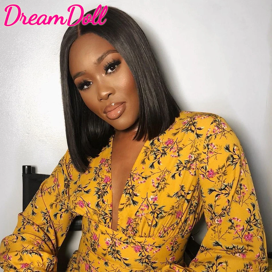 

DreamDoll Bob Human Hair Wigs 4x4 Lace Closure Human Hair Wigs For Women Pre Plucked Malaysian Straight Human Hair Bob Wigs