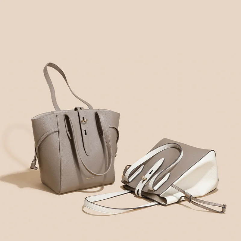 

Korean Style Office Lady Shoulder Bags Cic Drawstring Strap Tote Bag Women Underarm Bag Large-capacity Female Composite Bags