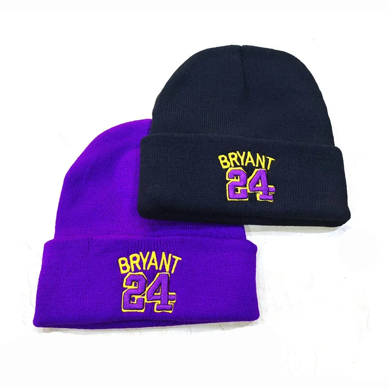 

24 Cotton Beanie 3D Embroidery Winter Hat Mamba Knitted Hat Skullies Beanies Hat Hip Hop Knit Caps