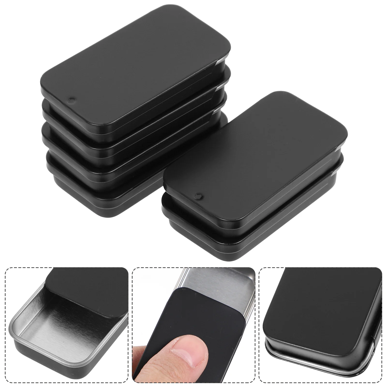 

12 Pcs Slide Tin Box Small Objects Holder Metal Tins Lids Candy Tinplate Mini Organizer Craft Storage Go Food Containers