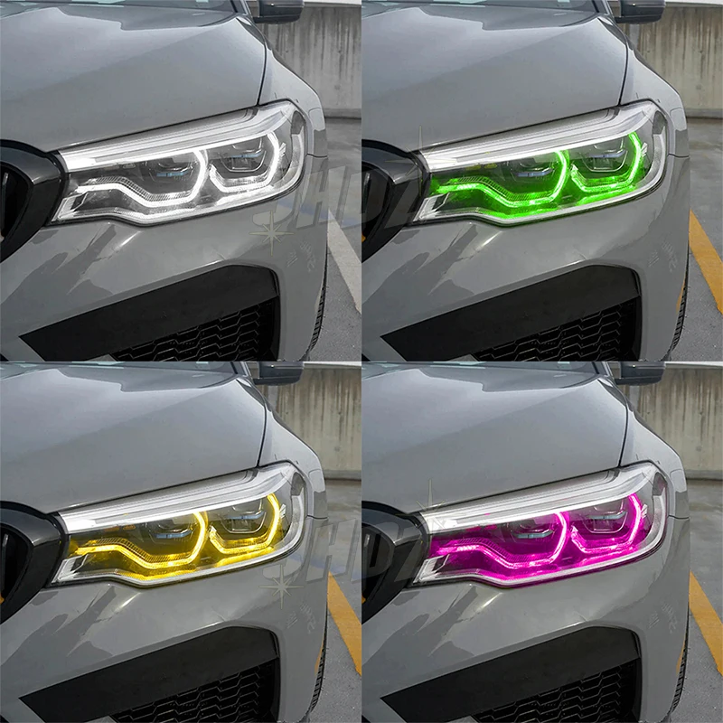 Желтый янтарный светодиодный комплект DRL «ангельские глазки» для BMW 5 серии M5 F90 G30 G31 G38 G32 2017-2020, адаптивная светодиодная фара 63117214939 (art.: 3920d39110bdc) - 3920d39110bdc
