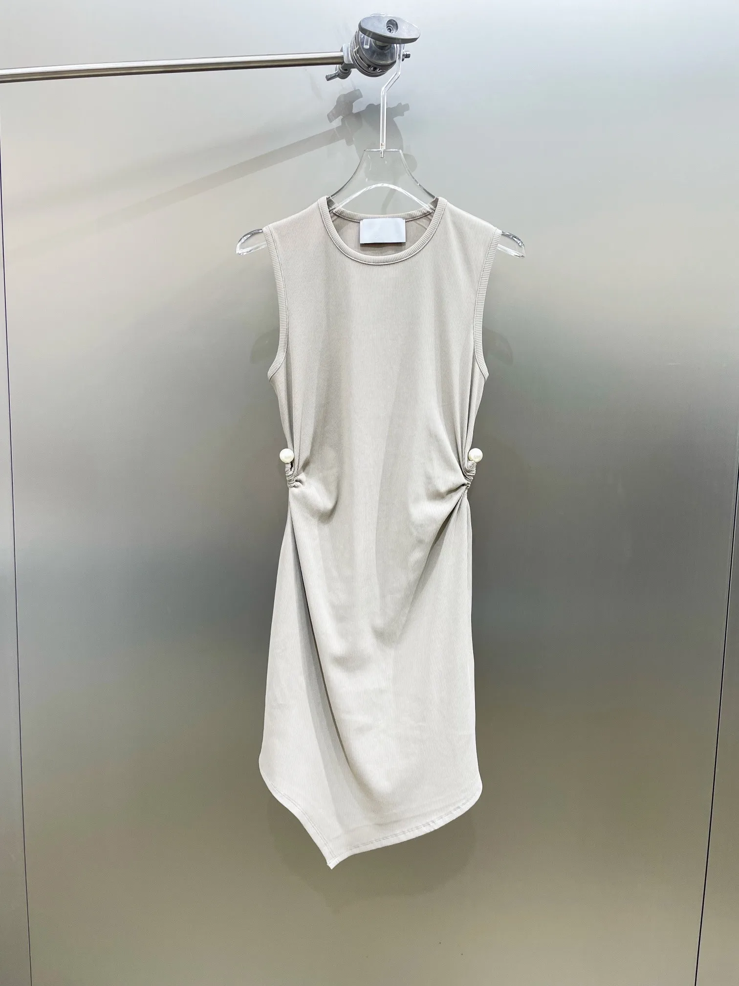 

Female Clothing Woman Clothes Women's Dress Evening Party Elegant Dresses Tank Dresses Summer 2022 Pearl Button Irregular Dress