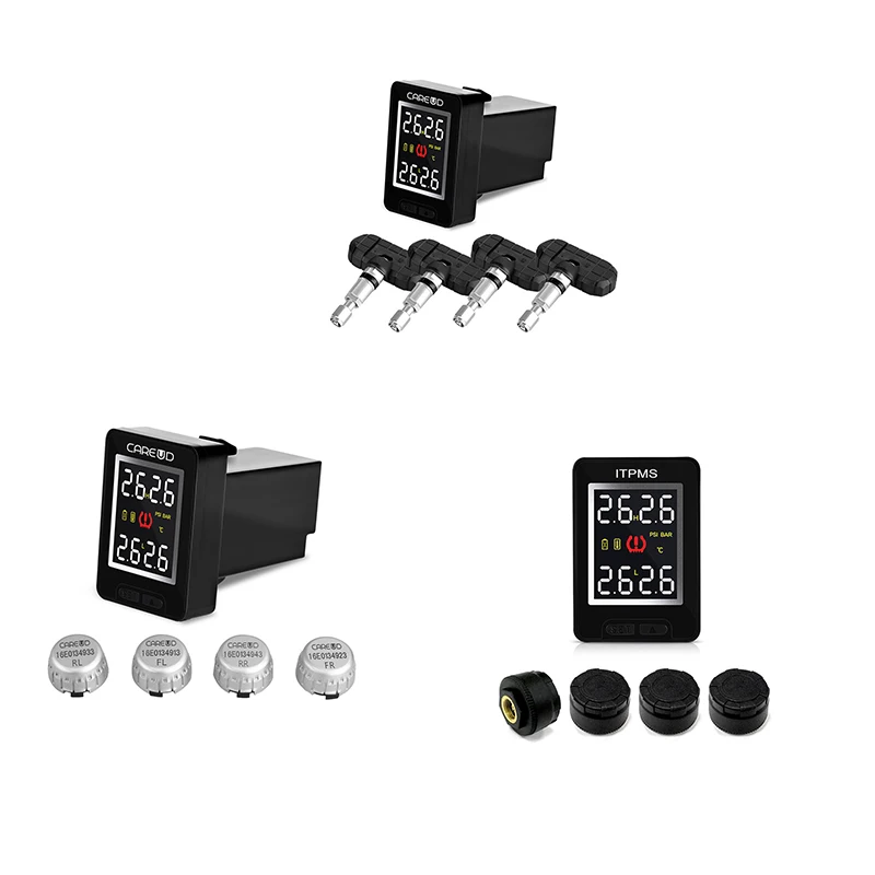 

Система контроля давления в шинах Careud, беспроводной прибор для контроля давления в шинах с 4 датчиками, ЖК-монитор для Toyota