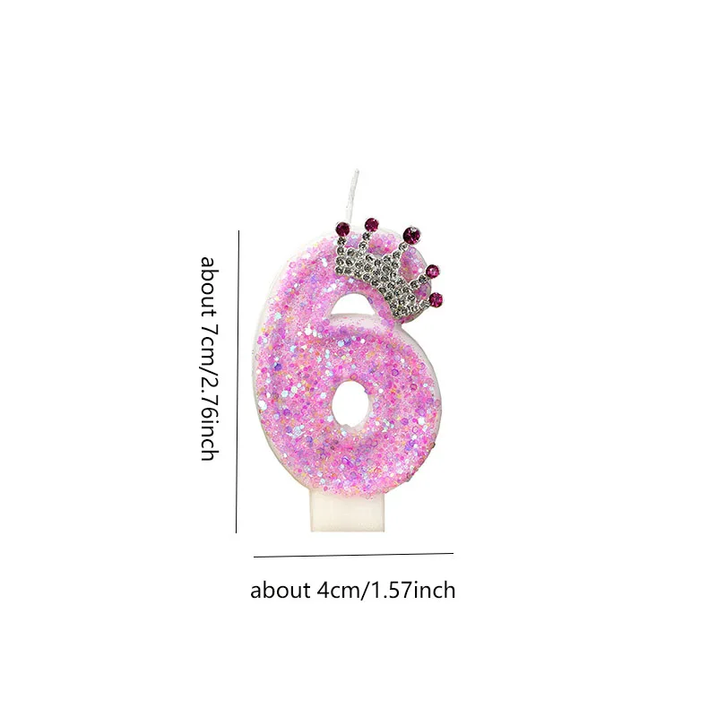 Мини-свеча с розовым номером товары для вечеринок девочек на день рождения