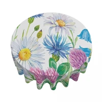 round tablecloth 60 inch wild flowers dish table cover for dinner kitchen