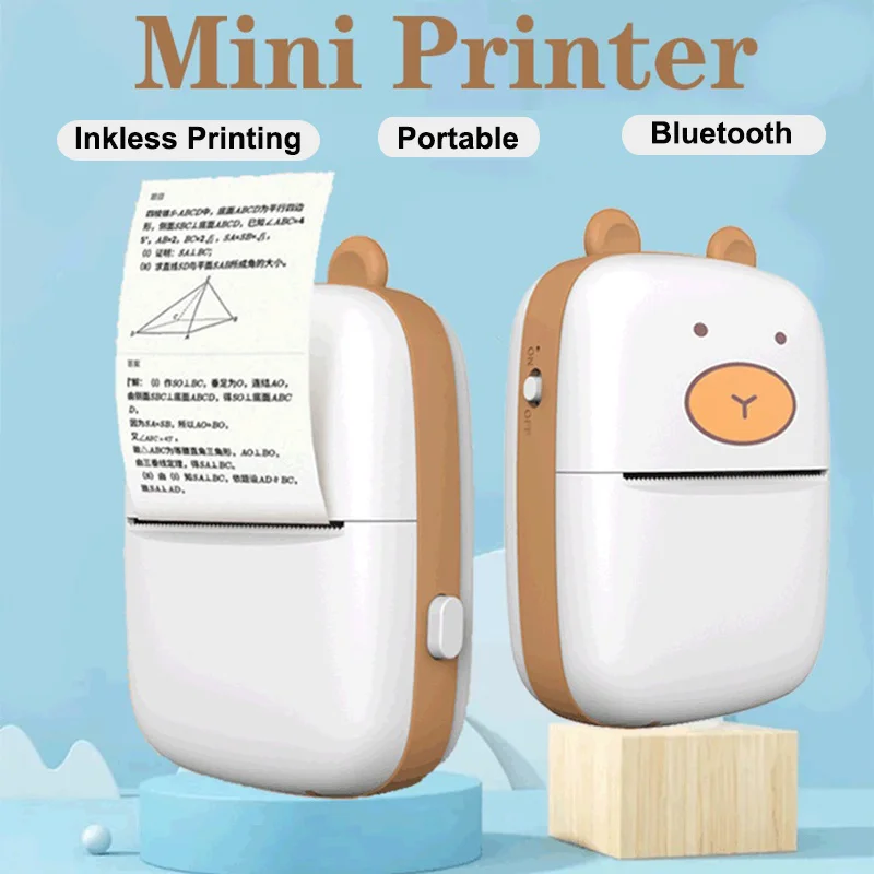 

Mini Sticker Printer with Bluetooth Wireless Portable Thermal Printer for Smart Phone Mobile Printer Smart Photo Printer Genuine