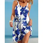 Платье женское на бретельках с цветочным принтом, уличная одежда в стиле бохо, сарафан без рукавов, пляжная одежда, пикантное вечернее миди-платье для девушек