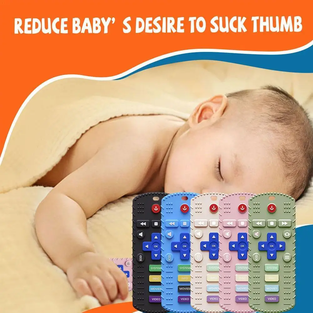 

Силиконовые детские игрушки для прорезывания зубов, игрушка в форме пульта дистанционного управления Tv, безопасные сенсорные аксессуары д...