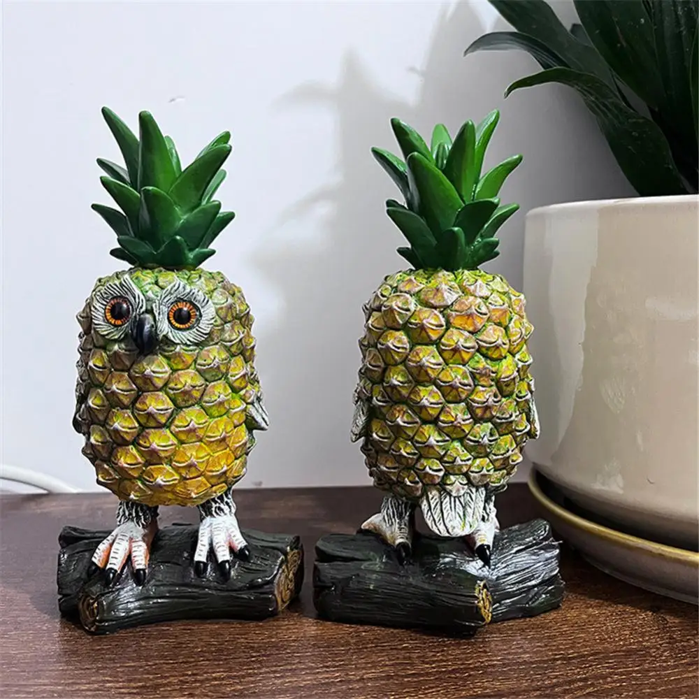 

Owl Figurine Owls Pineapple Resin Decor Lovely Delicate Pineapple Decoration Halloween Figurine Animal Party Bird Figurines