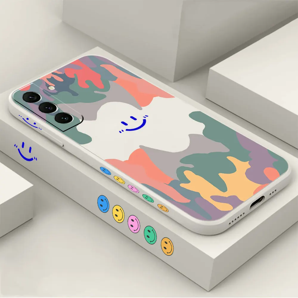 

Luxury Ice Cream Smile Face Phone Case For Samsung Galaxy S23 S22 S21 S20 Ultra FE 5G S11 S11E S10 10E S9 Plus Lite Cover Funda