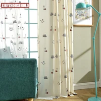 cotton and linen curtain embroidery embroidered curtains for living room organza sailboat lighthouse explosive style curtains