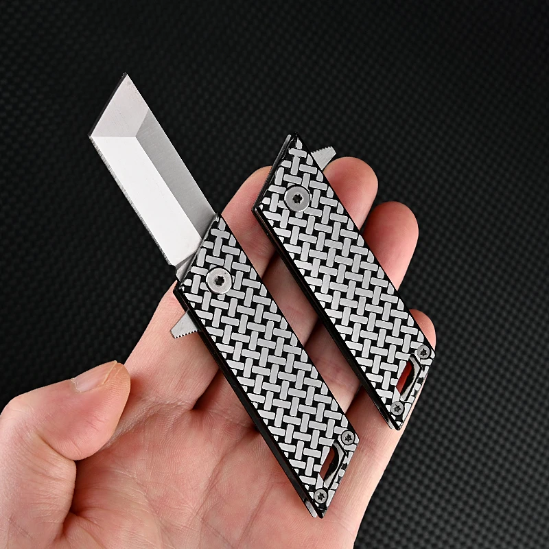 High Hardness D2 Blade Folding Knife stainless steel Handle Multifunctional EDC Express Box Knife Outdoor Survival Camping Tool