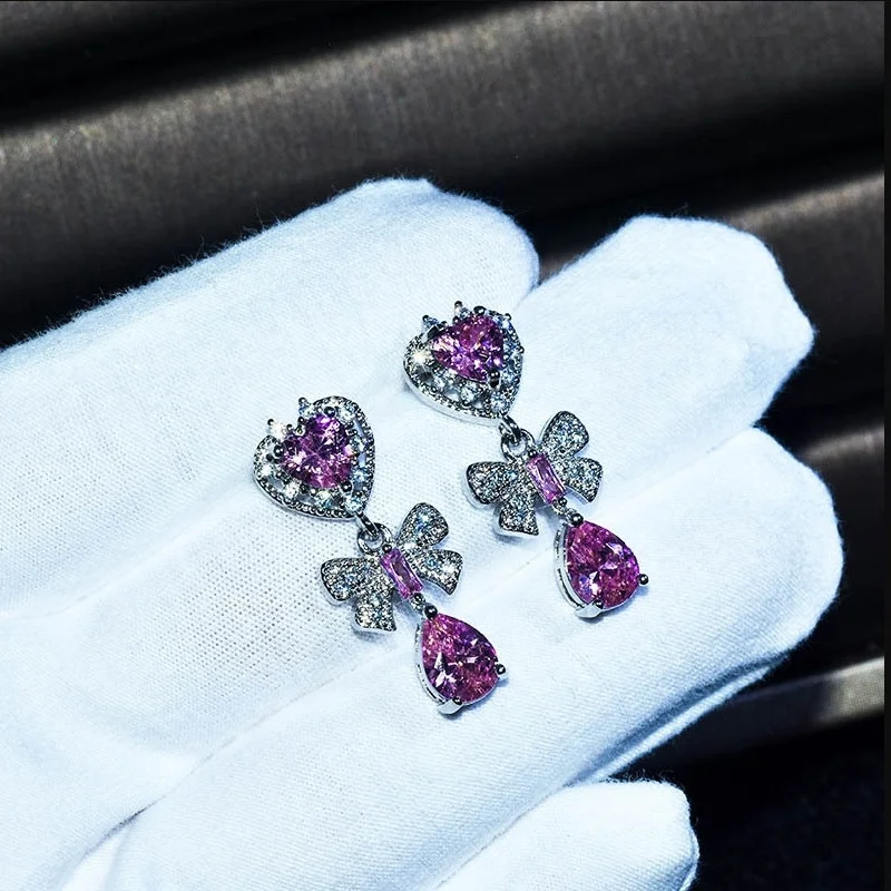 Серьги Chaoxian в стиле ретро с кристаллами виде сенсорного порошка морские сердца